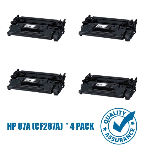 Printer Pro™ 4 Pack HP 87A Black Toner Cartridge for HP Printer LaserJet Enterprise M527 M506 M501