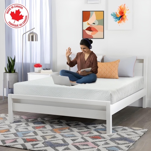 ViscoLogic Elite Plus - Made in Canada - Cool temperature comfort Gel Memory Foam Mattress with Orthopedic properties, CertiPUR-US® Certified Foam
