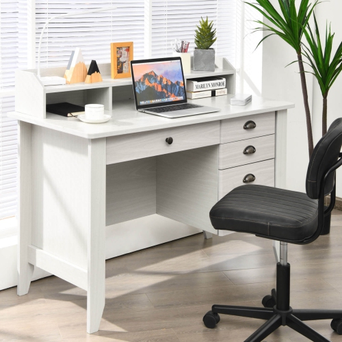 Costway Computer Desk PC Laptop Writing Table Workstation Student Study Furniture White