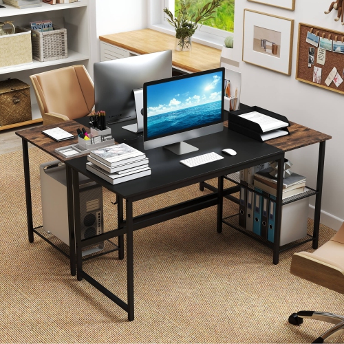 Costway 59" Home Office Computer Desk Study Laptop Table Detachable Shelf