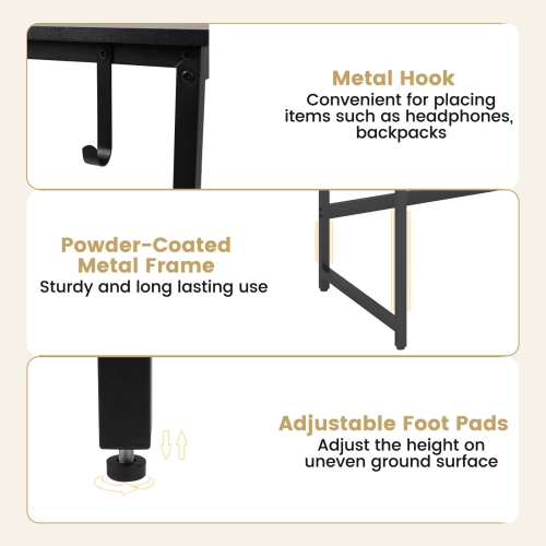 Costway 59" Home Office Computer Desk Study Laptop Table Detachable Shelf