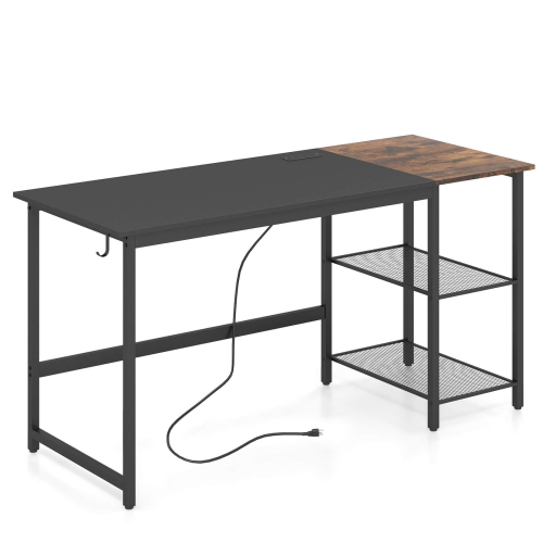 Costway 59" Home Office Computer Desk Study Laptop Table Detachable Shelf