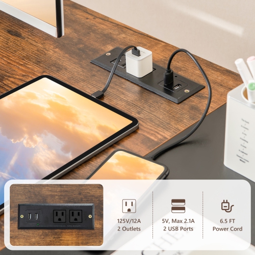 Costway 59" Home Office Computer Desk Study Laptop Table Detachable Shelf