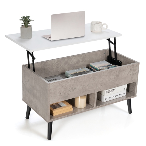 Costway 31.5" Lift Top CoffeeTable ModernTable W/ Hidden Compartment&Wood Legs For Home
