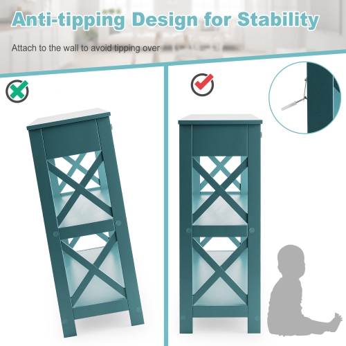 Table d'entrée en X à 3 niveaux avec canapé et tablettes de Costway