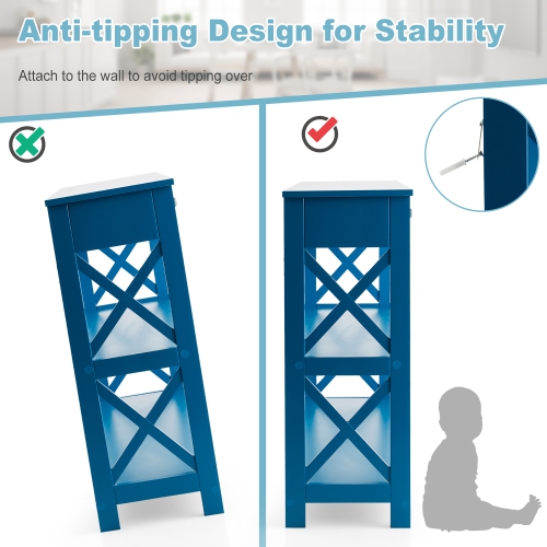 Table d'entrée en X à 3 niveaux avec canapé et tablettes de Costway