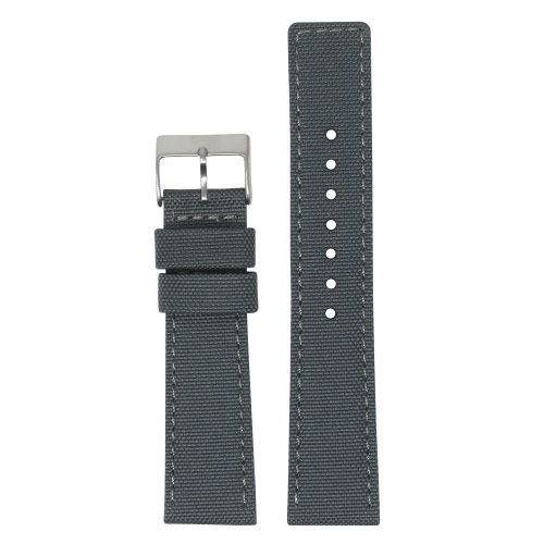 DASSARI Leather Backed Sporty Nylon Watch Band Strap for Fitbit Charge 5 - Charcoal