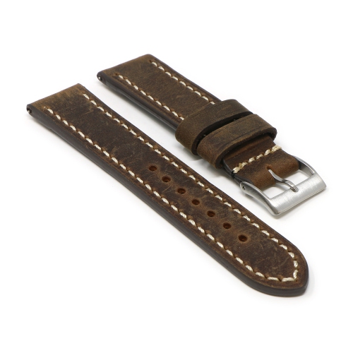 StrapsCo Premium Top Grain Vintage Leather Watch Band Strap for Fitbit Charge 5 - Standard - Classic Cigar