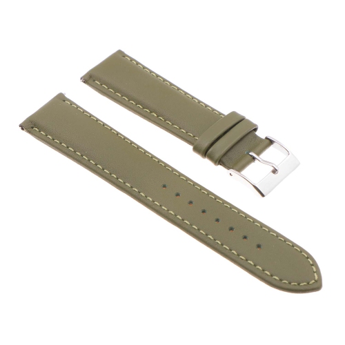 StrapsCo Classic Lightly Padded Leather Watch Band Strap for Fitbit Charge 5 - Standard - Green