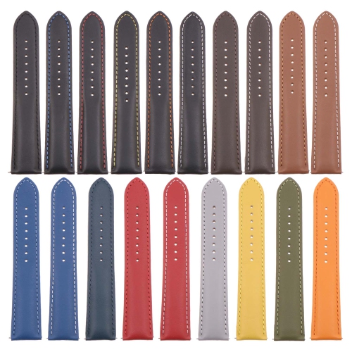 StrapsCo Classic Lightly Padded Leather Watch Band Strap for Fitbit Charge 5 - Standard - Yellow