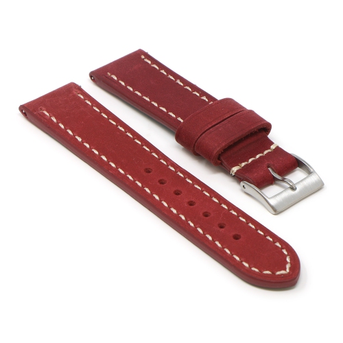 StrapsCo Premium Top Grain Vintage Leather Watch Band Strap for Fitbit Charge 5 - Standard - Bordeaux