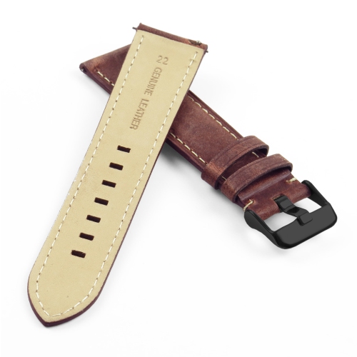 DASSARI 22mm Premium Vintage Distressed Italian Leather Smart Watch Strap Band - Rust