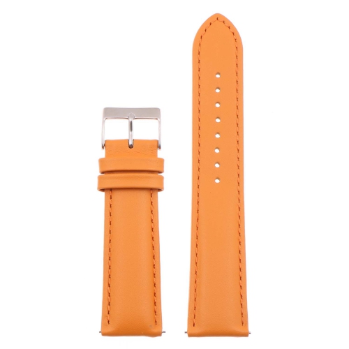 StrapsCo Classic Lightly Padded Leather Watch Band Strap for Fitbit Charge 5 - Standard - Orange