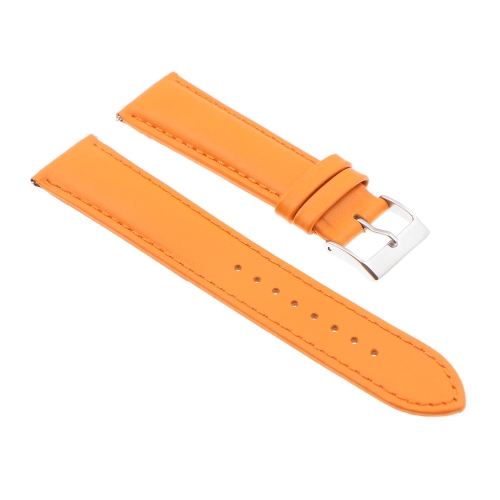 StrapsCo Classic Lightly Padded Leather Watch Band Strap for Fitbit Charge 5 - Standard - Orange