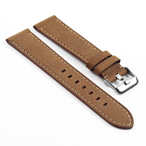 DASSARI 20mm Premium Vintage Distressed Italian Leather Smart Watch Strap Band - Tan