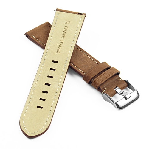 DASSARI 20mm Premium Vintage Distressed Italian Leather Smart Watch Strap Band - Tan