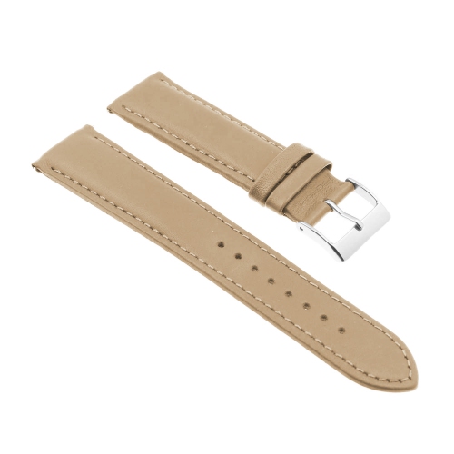 StrapsCo Classic Lightly Padded Leather Watch Band Strap for Fitbit Charge 5 - Standard - Beige