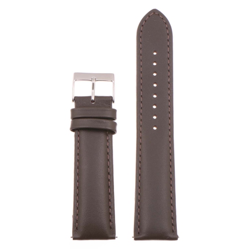 StrapsCo Classic Lightly Padded Leather Watch Band Strap for Fitbit Charge 5 - Long - Brown
