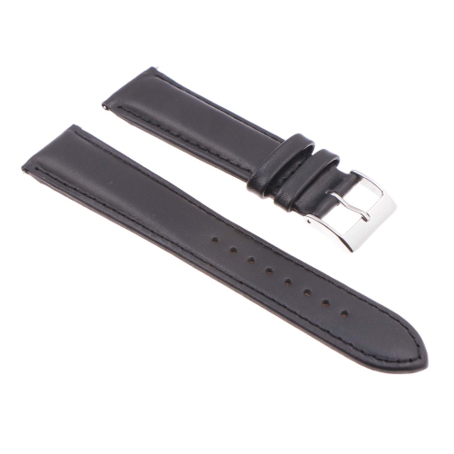 StrapsCo Classic Lightly Padded Leather Watch Band Strap for Fitbit Charge 5 - Standard - Black