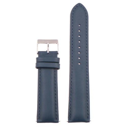 StrapsCo Classic Lightly Padded Leather Watch Band Strap for Fitbit Charge 5 - Standard - Dark Blue