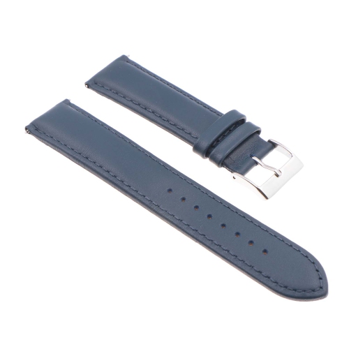 StrapsCo Classic Lightly Padded Leather Watch Band Strap for Fitbit Charge 5 - Standard - Dark Blue