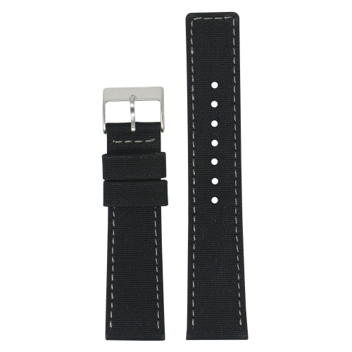DASSARI  Leather Backed Sporty Nylon Watch Band Strap for Fitbit Charge 5 - & Grey In Black