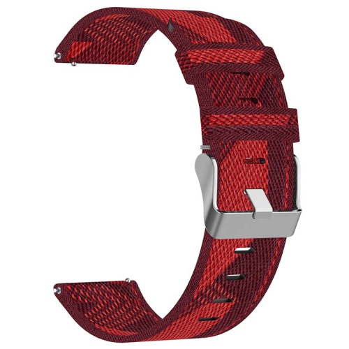 StrapsCo Trendy Patterned Nylon Canvas Watch Band Strap for Fitbit Charge 5 - Red Stripe