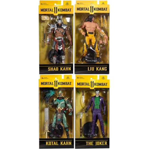 MORTAL KOMBAT  7 Inch Action Figure Wave 7 - Set Of 4 (Joker - Kahn - Liu - Shao)