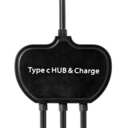 Câble USB-C OTG à deux ports USB avec port de chargement de type C.