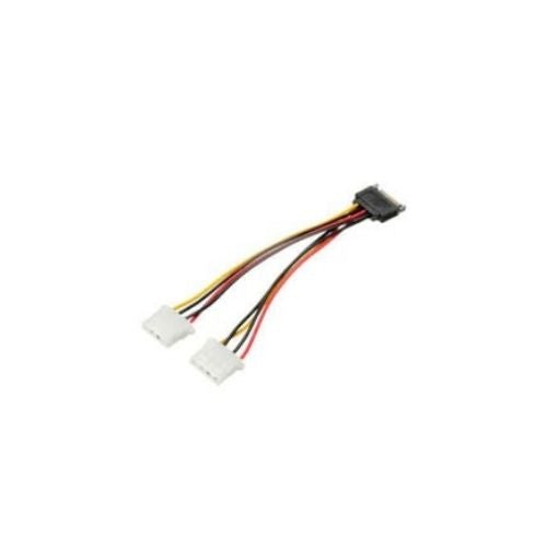 8 inch SATA 15 Pin to 2 Molex 4 Pin Dual Power Adapter Y Splitter Cable Cord M/F