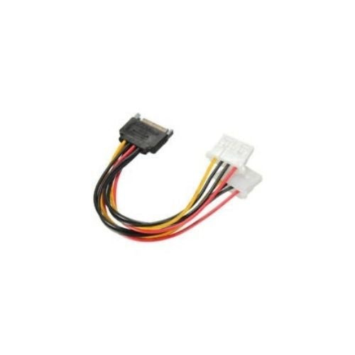 8 inch SATA 15 Pin to 2 Molex 4 Pin Dual Power Adapter Y Splitter Cable Cord M/F