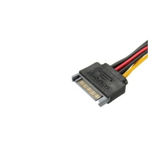 8 inch SATA 15 Pin to 2 Molex 4 Pin Dual Power Adapter Y Splitter Cable Cord M/F