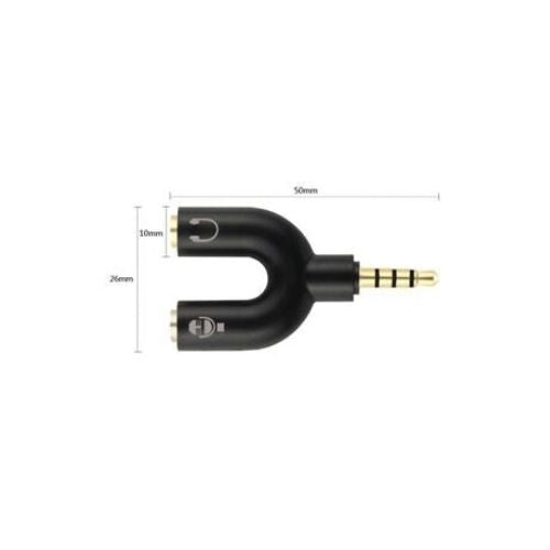 4 Position Pole 3.5mm Stereo Splitter Audio to Mic Headset Jack Plug Y Adapter B