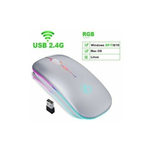 Mouse Wireless Computer Bluetooth 5.0 USB Rechargeable Silent Ergonomic Mice