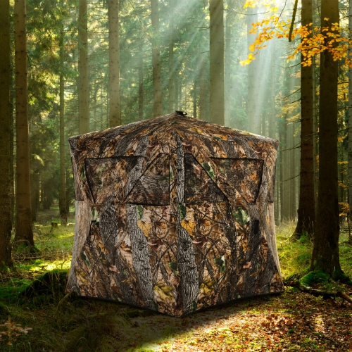 La tente de chasse Pop-up camouflage pour la chasse au sol de PatioJoy convient à 3 personnes