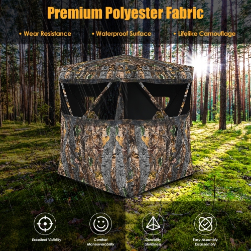 Tente de chasse portative 3 personnes de PatioJoy pour la chasse au vrai bois de camouflage
