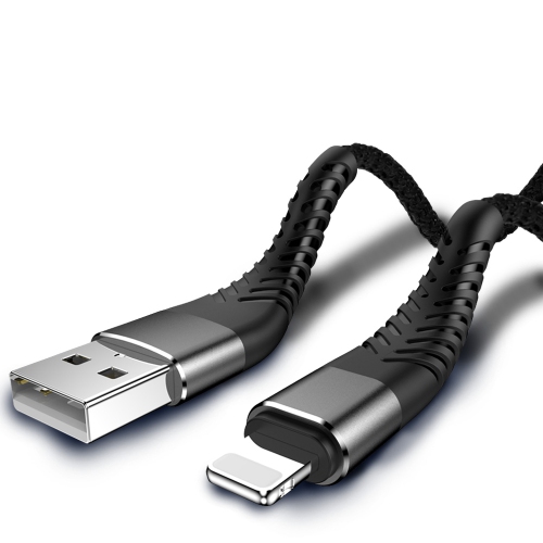 USB Cable for iPhone iPad iPod 2m nylon braided charging cord USB to Lightning with high speed transmission, pure copper core, high durability