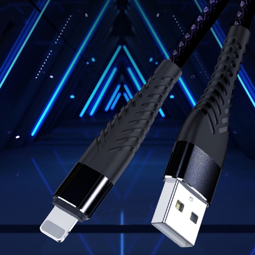 USB Cable for iPhone iPad iPod 2m nylon braided charging cord USB to Lightning with high speed transmission, pure copper core, high durability