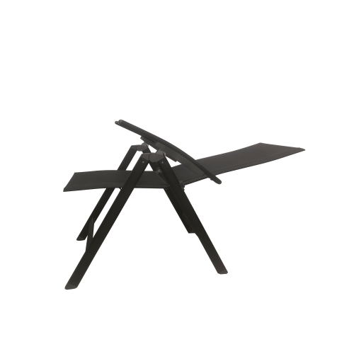 ALEKO 2FCH01 Folding Adjustable Sling-Back Set of 2 Reclining Garden Chair with Armrest - Black