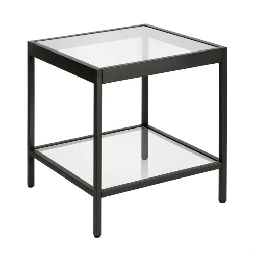 HENN&HART  20" Blackened Bronze Metal/glass Side Table