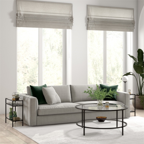 Henn&Hart 24" Blackened Bronze Metal/Glass Side Table