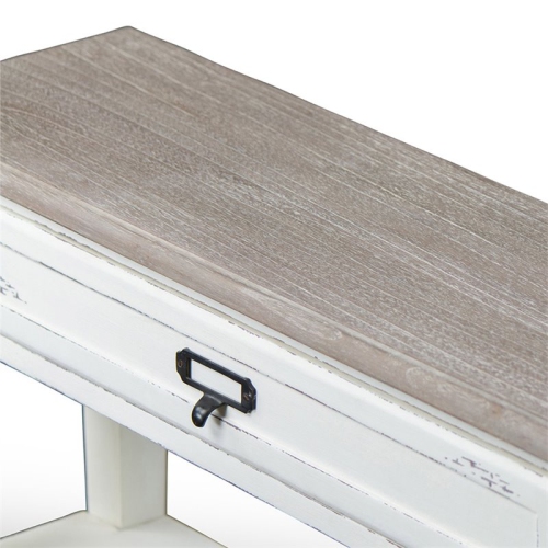 Baxton Studio Dauphine 32" Console Table Distressed White and Natural