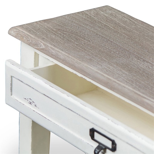Baxton Studio Dauphine 32" Console Table Distressed White and Natural