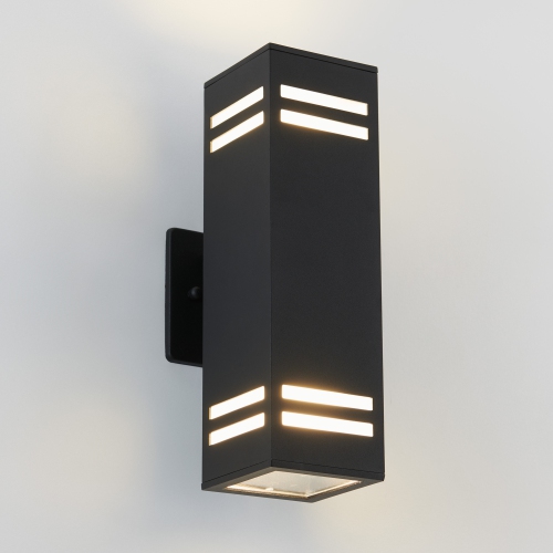Artika Strike Square Outdoor Wall Light, Black
