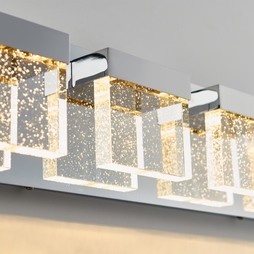 Bubble Cube Modern Vanity Light, Chrome