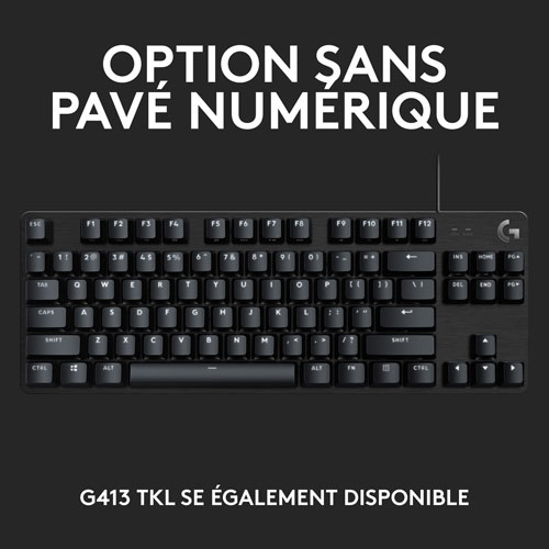 Clavier de jeu mécanique rétroéclairé G413 SE de Logitech