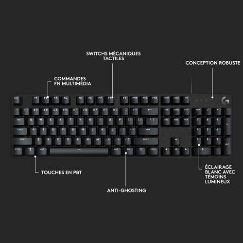 Clavier de jeu mécanique rétroéclairé G413 SE de Logitech