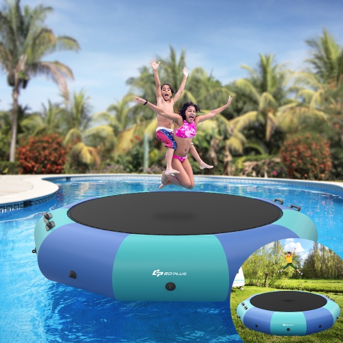 Goplus 10FT Inflatable Water Bouncer Splash Padded Water Trampoline