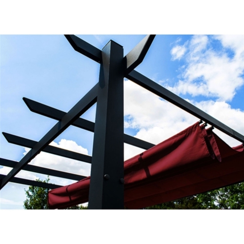 ALEKO PERGBURG DIY Frame 9 x 9 Feet Aluminum Grape Trellis Pergola Outdoor Canopy Gazebo, Burgundy Color