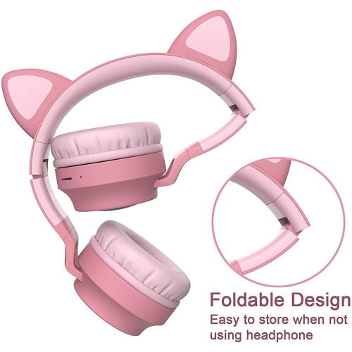 Kids Wireless/Wired Headphones with MIC,12H Playtime, Stereo Sound,Bluetooth 5.0, Foldable for School